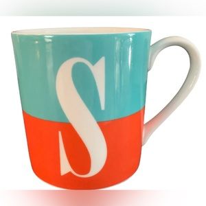 Kate Spade Lenox What's In A Name Initial Monogram "S" Coffee Mug /Tea Cup